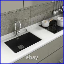 Poalgi Zie Single Bowl Undermount Kitchen Sink Black 65cm x 45cm