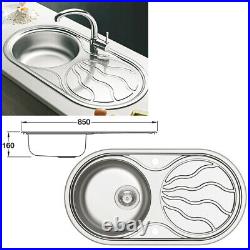 Pyramis SR Mini / Twig Kitchen Sink Single Bowl & Drainer, Satin Stainless Steel