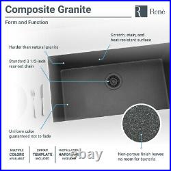 R3-1006-CGF Single Bowl Undermount Composite Granite Sink