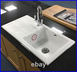 Rak Ceramic Single Bowl Kitchen Sink with Tap Options White
