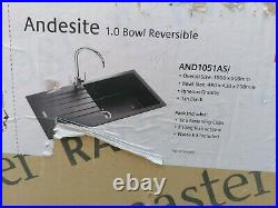 Rangemaster Andesite, Composite Granite Single Bowl Sink In Black