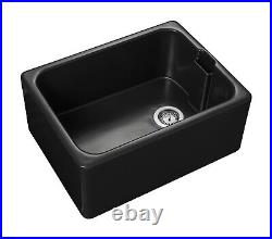 Rangemaster Belfast Ceramic Single Bowl Kitchen Sink Waste Anthracite Grey