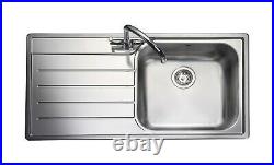 Rangemaster LH Inset Stainless Steel Kitchen Sink 1.0 Single Bowl FREE Waste