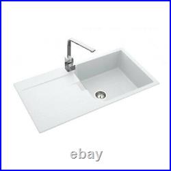 Rangemaster Mayon Composite Granite Single Bowl Kitchen Sink in White