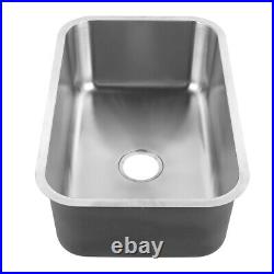 Rectangle Stainless Steel Kitchen Sink Single Bowl Catering Food Dishes Washing