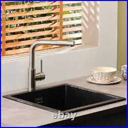 Reginox Amsterdam 40 Integrated Single Bowl Granite Kitchen Sink Black Silvery