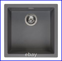 Reginox Amsterdam 40 Integrated Single Bowl Granite Kitchen Sink Grey Silvery