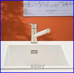 Reginox Amsterdam 40 Integrated Single Bowl Granite Kitchen Sink Pure White