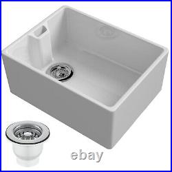 Reginox Belfast Single Bowl Ceramic White Kitchen Sink & Waste Kit