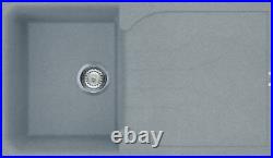 Reginox EGO400 Granite Single Bowl Kitchen Sink Grey Waste Reversible Recessed