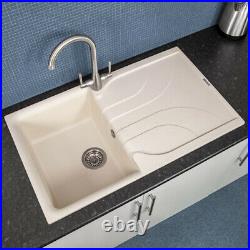 Reginox EGO400 Single Bowl Granite Cream Kitchen Sink Waste Reversible Recessed