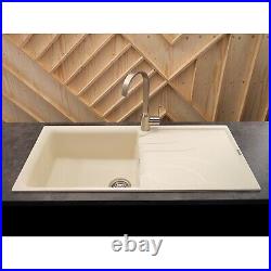 Reginox Elleci Cream Granite Inset Single Bowl Kitchen Sink with Waste Included