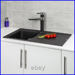 Reginox Elleci EGO400 Kitchen Sink Black Granite Single Bowl Reversible Recessed
