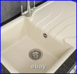 Reginox Elleci EGO400 Kitchen Sink Single Bowl Cream Granite Reversible Recessed