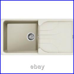 Reginox Elleci Kitchen Sink 1.0 Single Bowl Inset Reversible Cream Granite Waste