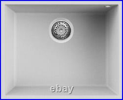 Reginox Elleci Quadra105 Grey Granite U/mount Single Bowl Kitchen Sink & Waste