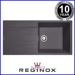 Reginox Hampton 1.0 Bowl Grey Silvery Inset Reversible Granite Kitchen Sink