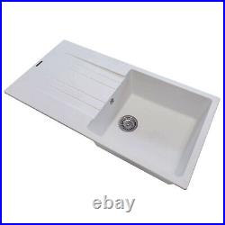 Reginox Hampton granite kitchen sink white single bowl including waste
