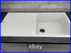 Reginox Hampton granite kitchen sink white single bowl including waste
