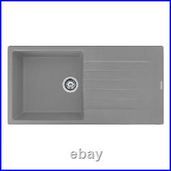 Reginox Harlem10 Silver Grey Single Bowl Kitchen Sink and Drainer Granite Modern