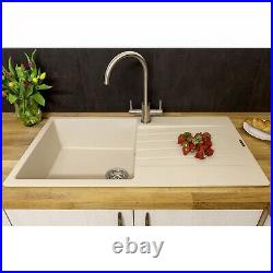 Reginox Harlem10 Single Bowl Kitchen Sink with Drainer Caffe Silvery Granite