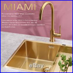 Reginox MIAMI 1.0 Single Bowl Copper Undermount Kitchen Sink 40x40cm Tap & Waste