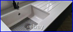 Reginox Mataro Kitchen Sink Large Single 1.0 Bowl Undermount White Ceramic 60cm