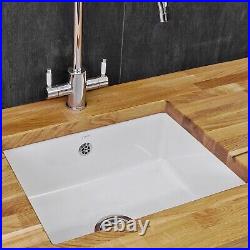 Reginox Mataro Undermount White Ceramic Single Bowl Kitchen Sink with Waste Incl