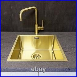 Reginox Miami 40 x 40 Stainless Steel Gold Coloured Sink Single Bowl and Waste