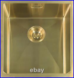 Reginox Miami 40 x 40 Stainless Steel Gold Coloured Sink Single Bowl and Waste