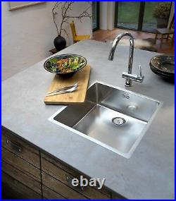 Reginox New York Stainless Steel Single Bowl Kitchen Sink Integral Waste 50 x 40
