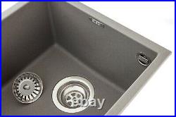 Reginox Quadra100 Granite Undermount Single Bowl Kitchen Sink Waste Grey Modern