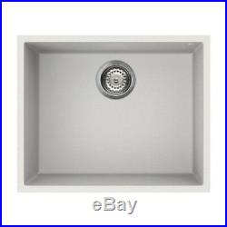 Reginox Quadra105 Granite Undermount Single Bowl Kitchen Sink White 44 Litre
