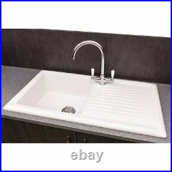Reginox White ceramic single bowl Kitchen reversible sink RL304CW RRP £310 NEW