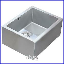 SIA 1.0 Bowl Brushed Steel Belfast Kitchen Sink W600 x D465 & KT1 Chrome Tap