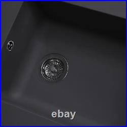 SIA 1.0 Bowl Grey Composite Reversible Inset Kitchen Sink & KT1 Chrome Tap