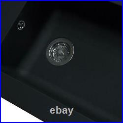SIA DELTA10BL 1.0 Bowl Black Composite Reversible Inset Kitchen Sink & Waste Kit