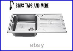 STM ELITE 1.0 Large Deep Single Bowl Stainless Steel Kitchen Sink 1000 x 500 mm