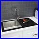Sauber-Kitchen-Sink-1-0-Single-Bowl-Black-Glass-RH-Drainer-Stainless-Steel-Waste-01-bcu