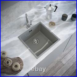 Sauber Kitchen Sink Single Bowl 440x440mm Grey Composite Undermount Inset Waste