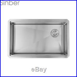 Sinber 32 Undermount 16 Gauge Single Bowl Stainless Steel Kitchen Sink