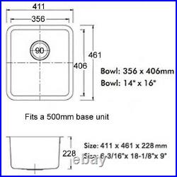 Single 1.0 Bowl Matt Brushed Stainless Steel Undermount Kitchen Sink (01 bs)