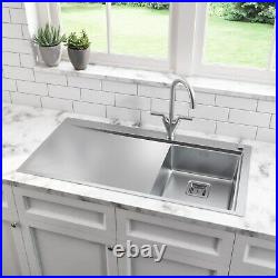 Single Bowl Chrome Stainless Steel Kitchen Sink with Left Hand Drainer 108911902