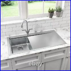 Single Bowl Chrome Stainless Steel Kitchen Sink with Right Hand Draine 108912002