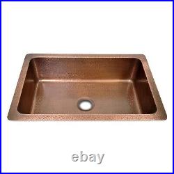 Single Bowl Flower Front Apron Copper Kitchen Sink 16 Gauge Pure Copper Sink
