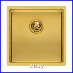 Single Bowl Gold Stainless Steel Kitchen Sink Reginox MIAMI 40X40 GOLD