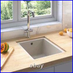 Single Bowl Granite Kitchen Sink Basin Waste Kit Undermount Basket Strainer Unit