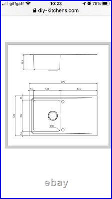 Single Bowl Innova Stainless Steel Kitchen Sink, Drainer & Waste
