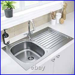 Single Bowl Inset Chrome Stainless Steel Kitchen Sink with BUN/BeBa 26179/77400