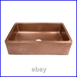 Single Bowl Kitchen Sink Antique Copper Farmhouse Apron Front Pure Heat Resistan